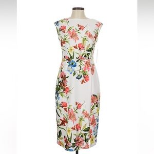 Eliza J White Dress with Floral Design